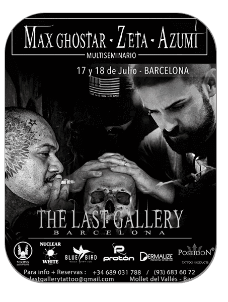 Seminario Max Ghostar, Set y Azumi en The last gallery tattoo Studio , Mollet del Vallès , Barcelona
